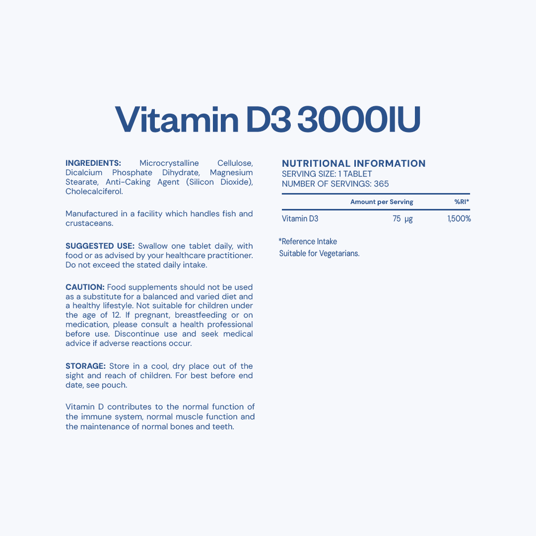 Vitamin D 3000iu Tablets - 75µg